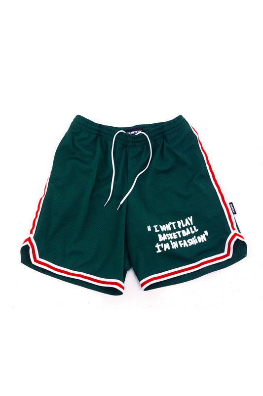 "I'M IN FASHION" Green Shorts